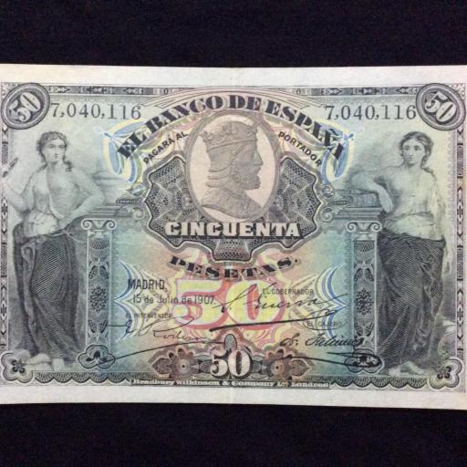 50 PESETAS 1907 - ALEGORIAS - SIN SERIE