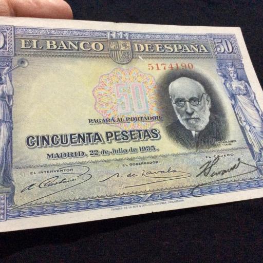 50 PESETAS 1935 - RAMON Y CAJAL - AZUL [2]