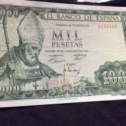 1000 PESETAS 1965 - SIN SERIE [2]