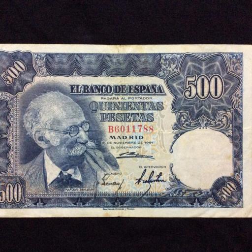 500 PESETAS 1951 - MARIANO BENLLIURE