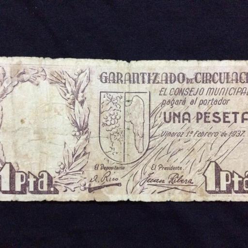 1 PESETA 1937 - BILLETE LOCAL - VINAROZ