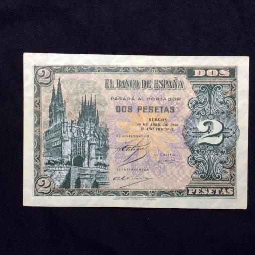 2 PESETAS 1938 - GUERRA CIVIL - BURGOS