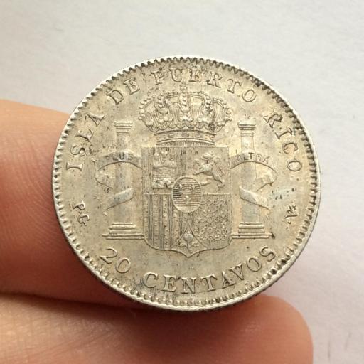 20 CENTAVOS DE PESO 1895 - PUERTO RICO - ALFONSO XIII  [1]