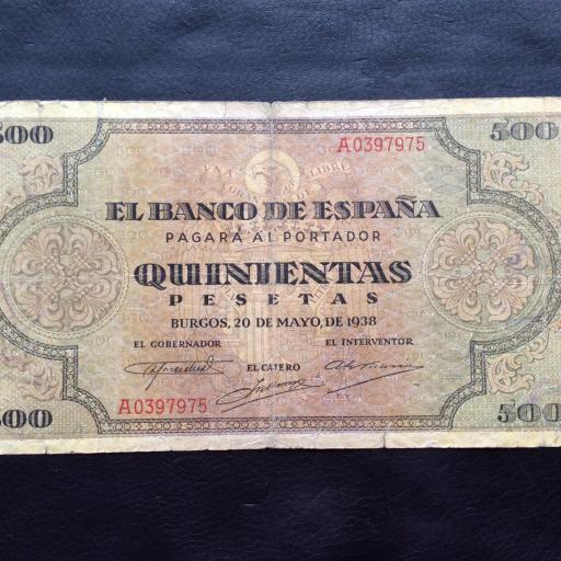 500 PESETAS 1938 - GUERRA CIVIL - BURGOS - ESCASO [0]