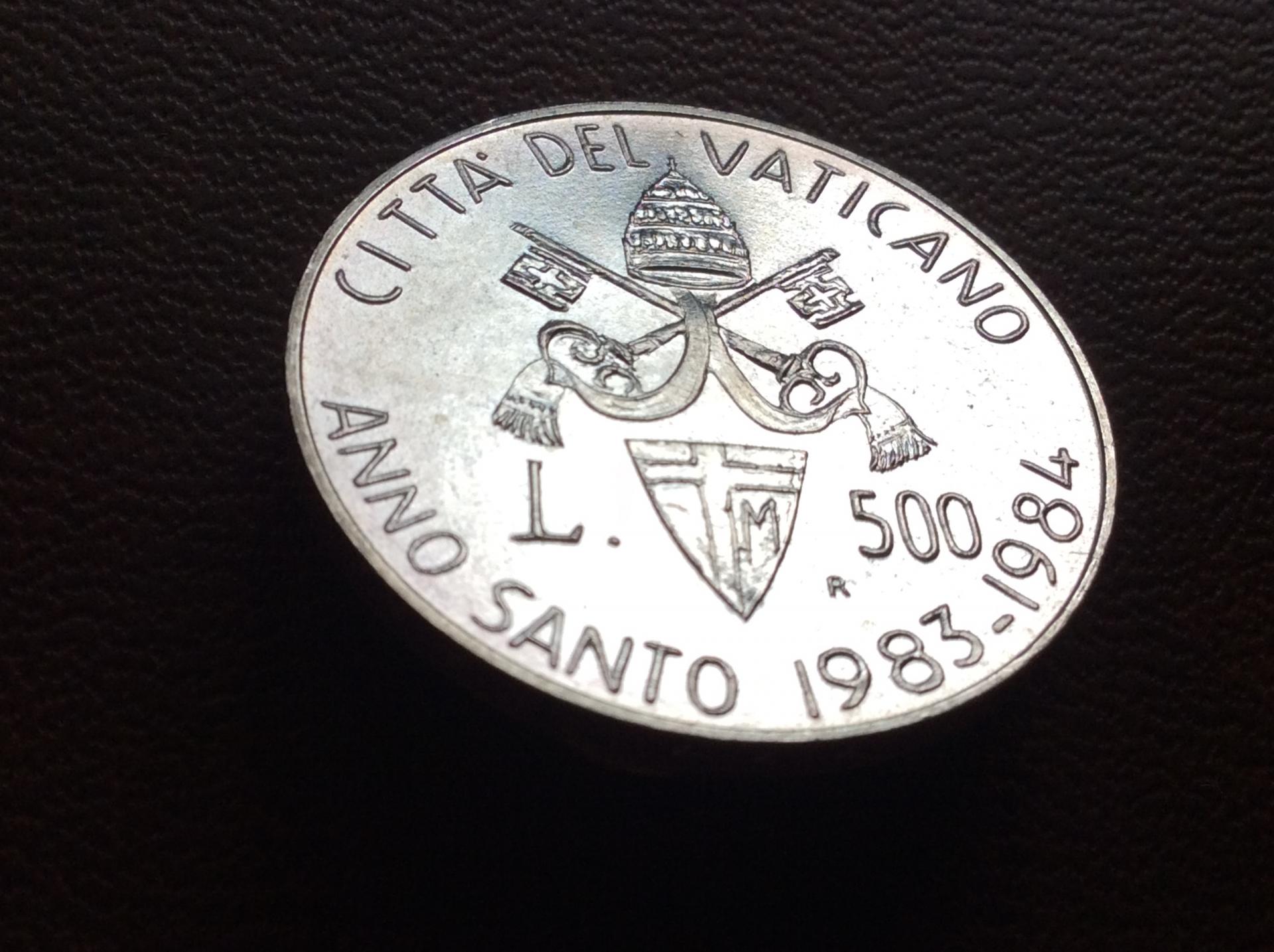 500 LIRAS DE PLATA DE 1983-1984 - AÑO SANTO - CIUDAD DEL VATICANO - SIN CIRCULAR 