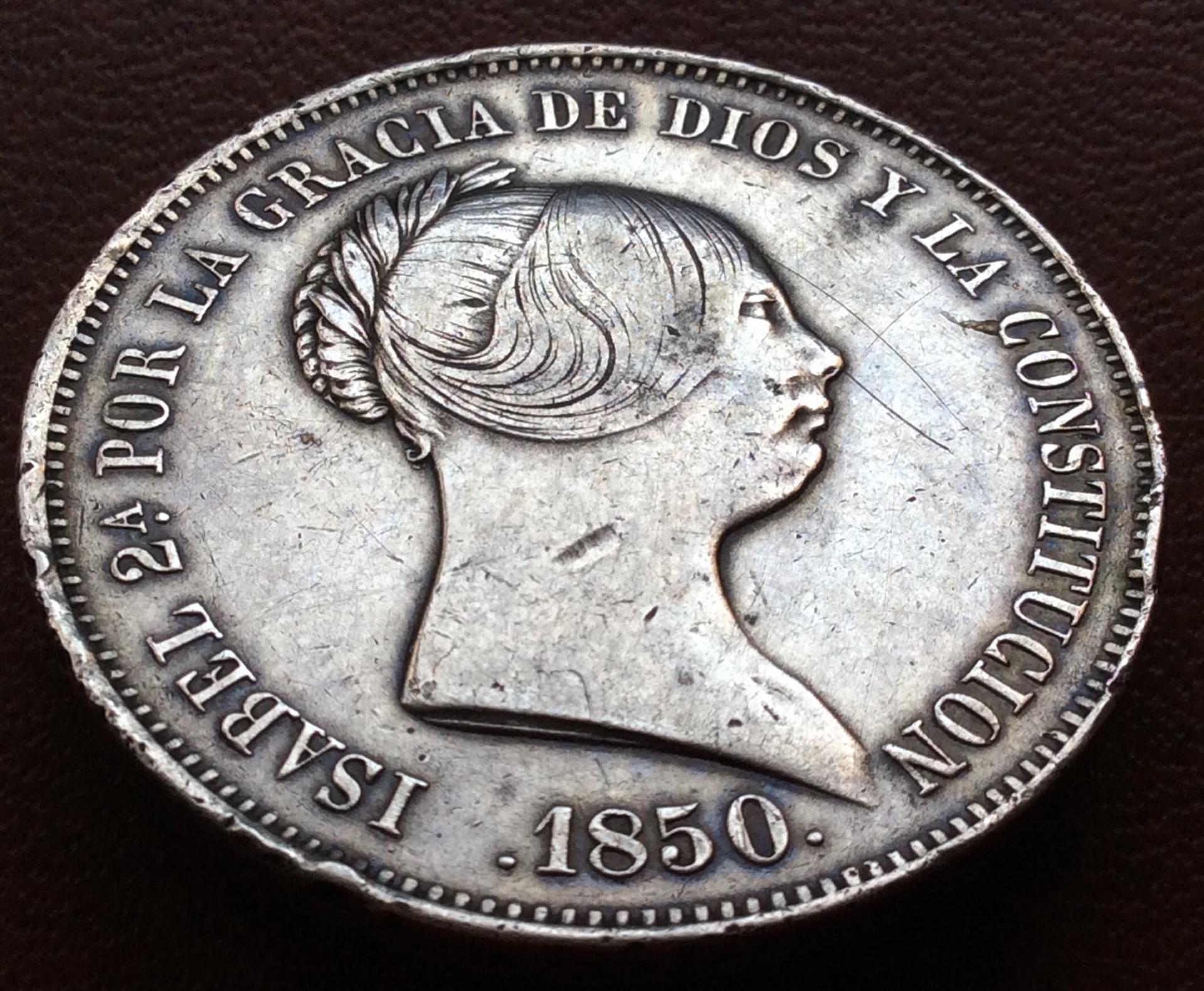 20 REALES PLATA 1850 - ISABEL II - MADRID