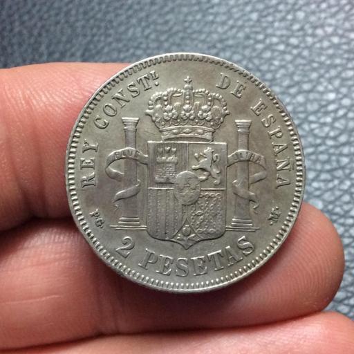 2 pesetas plata 1891 - AÑO ESCASO - Alfonso XIII  [3]
