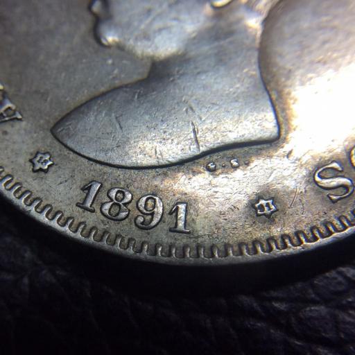 2 pesetas plata 1891 - AÑO ESCASO - Alfonso XIII  [1]