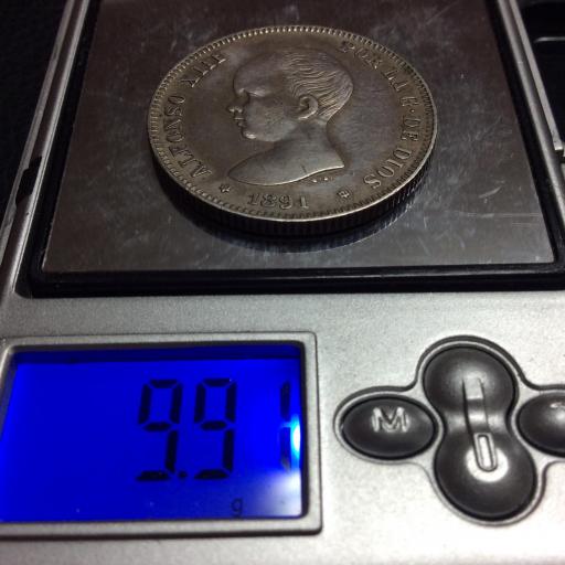 2 pesetas plata 1891 - AÑO ESCASO - Alfonso XIII  [2]