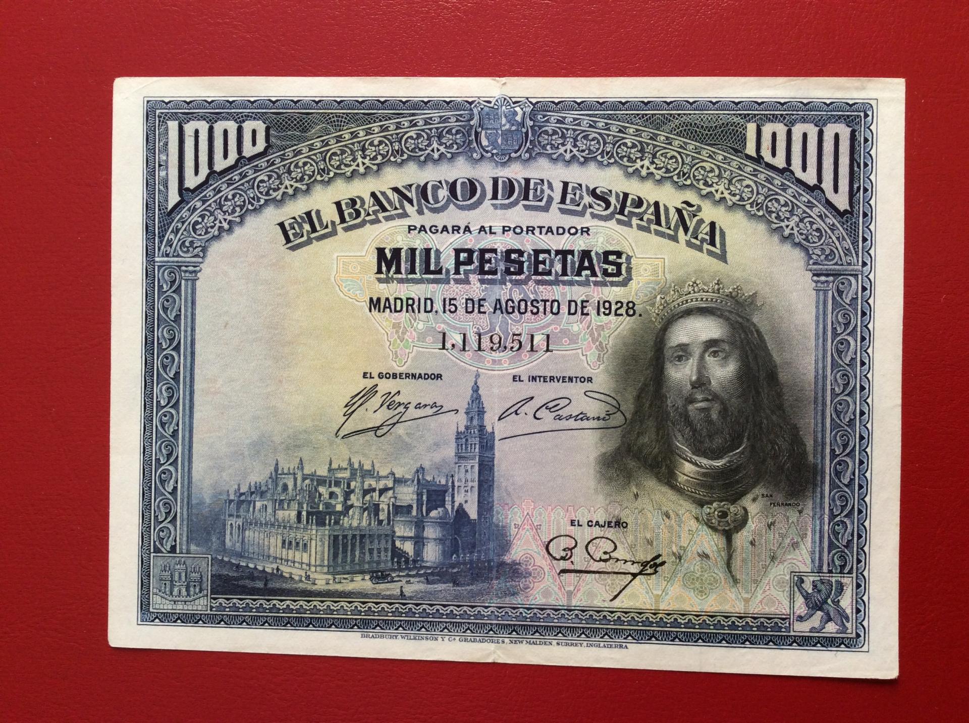 1000 PESETAS 1928 - SAN FERNANDO - GRAN CONSERVACIÓN 