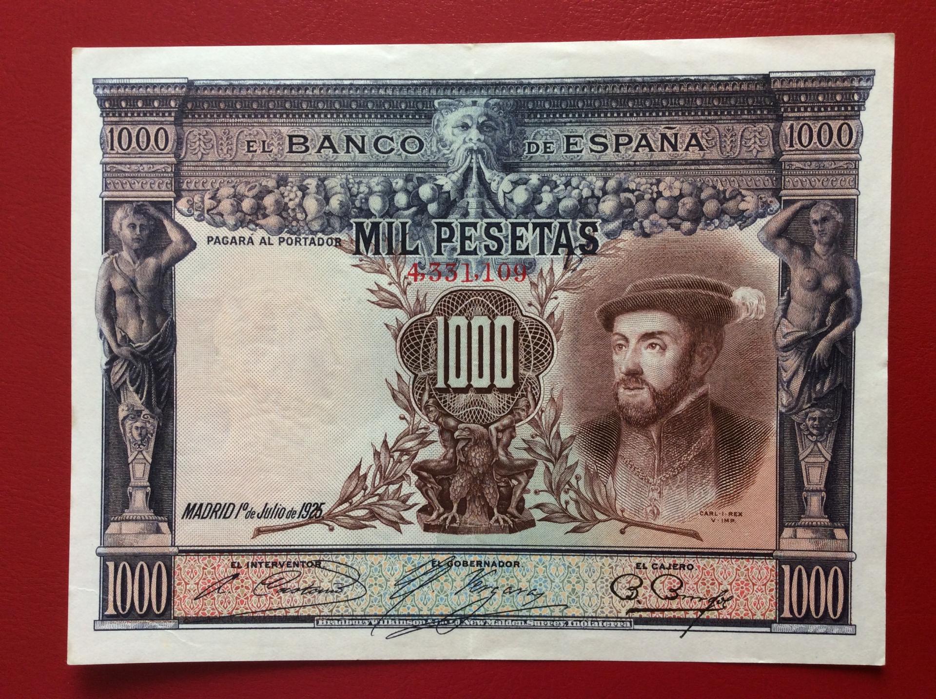 1000 PESETAS 1925 - CARLOS I - EXCELENTE CONSERVACIÓN 