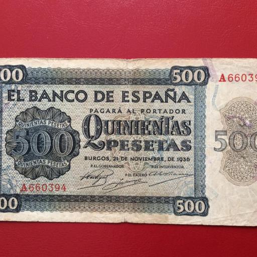 500 PESETAS 1936 - BURGOS - GUERRA CIVIL ESPAÑOLA - ESCASO [0]