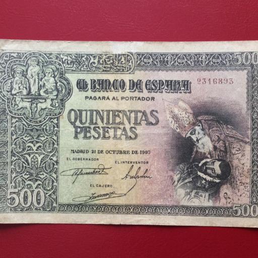 500 PESETAS OCTUBRE 1940 - ENTIERRO DEL CONDE DE ORGAZ - ESCASO  [0]