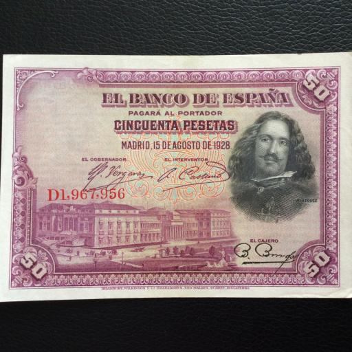 50 PESETAS 1928 - VELÁZQUEZ - EXCELENTE ESTADO  [0]
