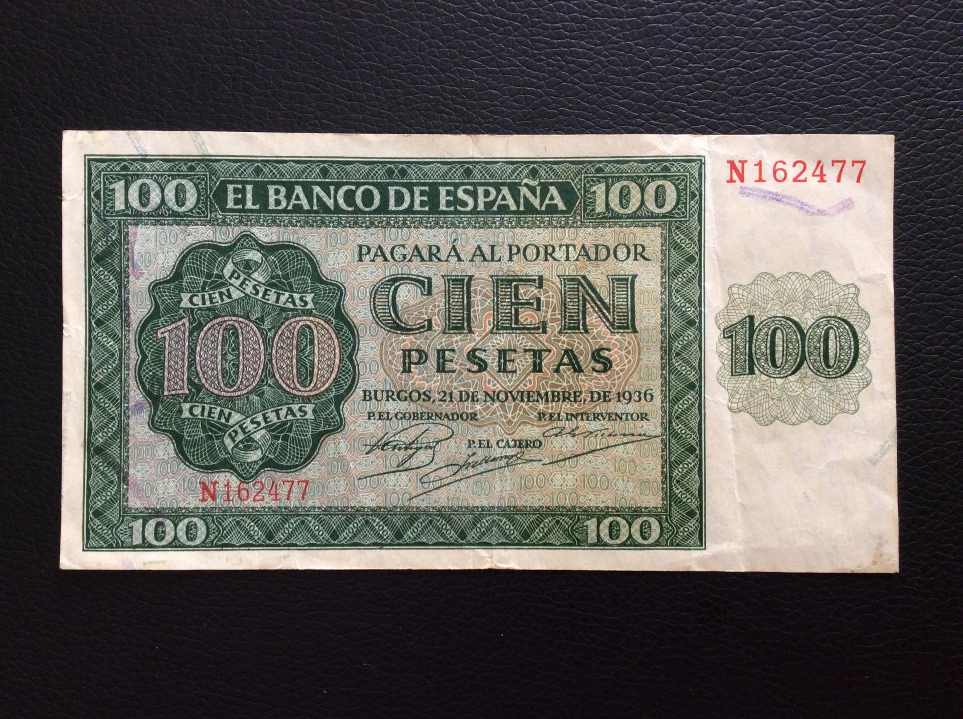 100 PESETAS 1936 - GUERRA CIVIL ESPAÑOLA - BURGOS 