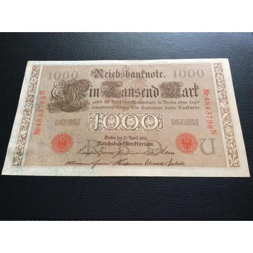 1000 MARK 1910 - BERLÍN ALEMANIA - REICHSBANKNOTE [2]