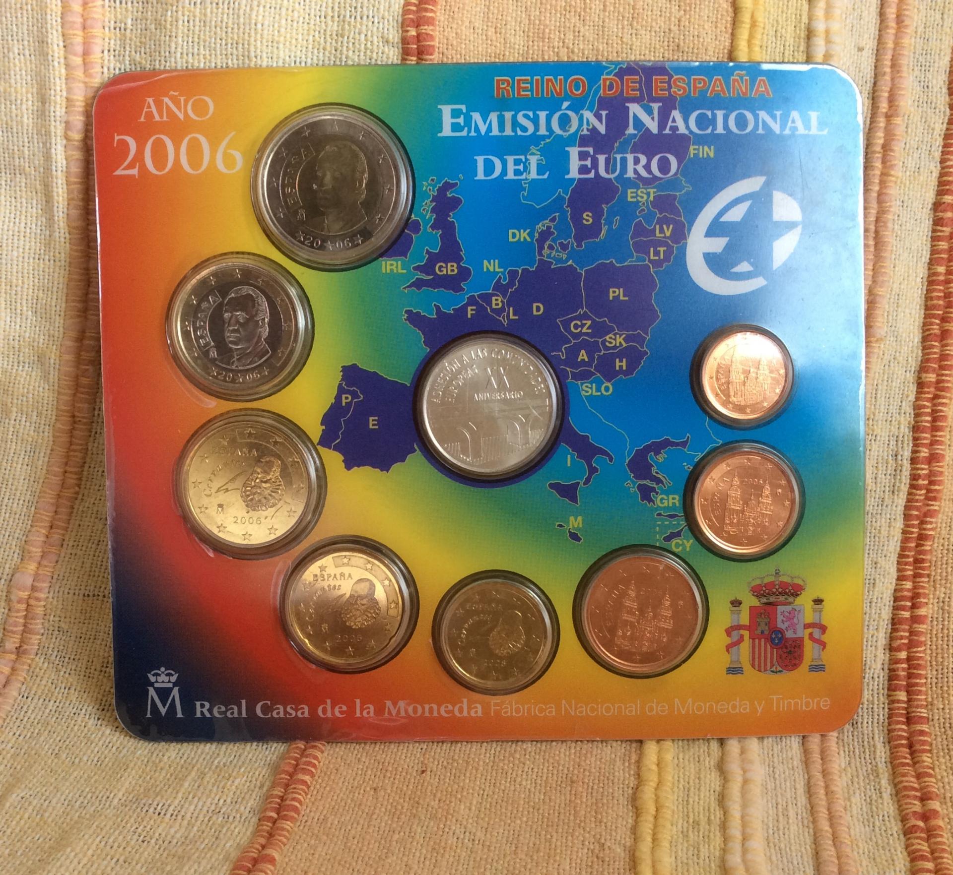 CARTERA ESPAÑA - SERIE EUROS 2006 - CON MEDALLA