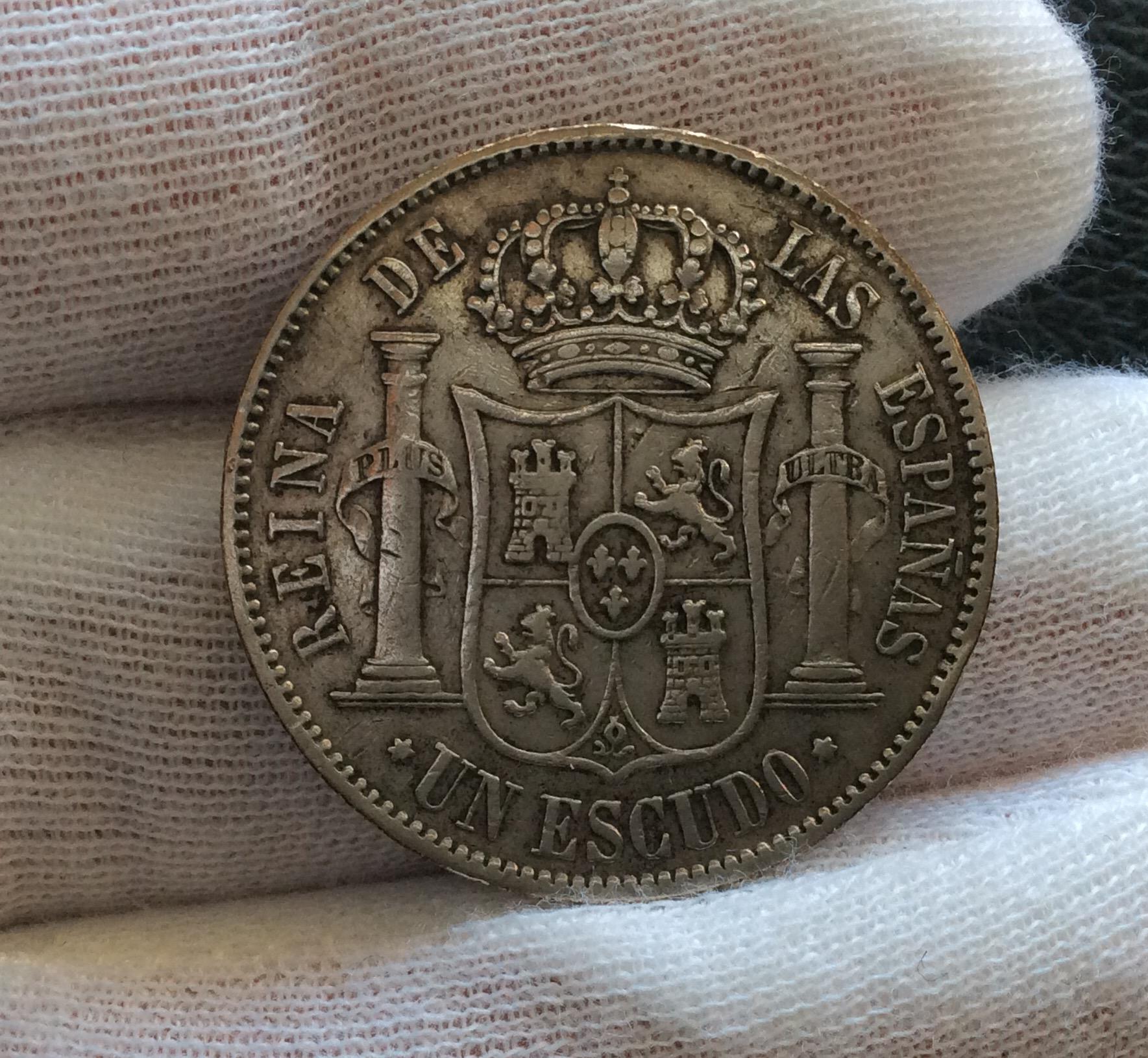 UN ESCUDO PLATA 1867 - ISABEL II - MADRID 