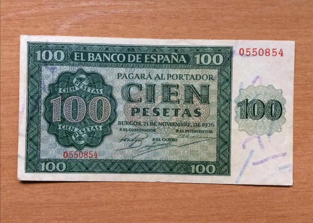 BILLETE 100 PESETAS 1936 - GUERRA CIVIL - BURGOS 