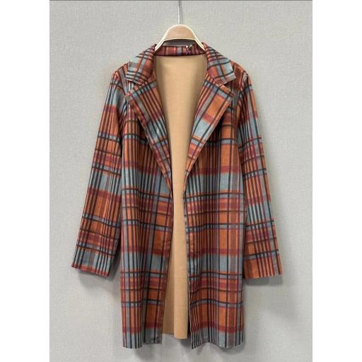 Chaqueta larga estampada [0]