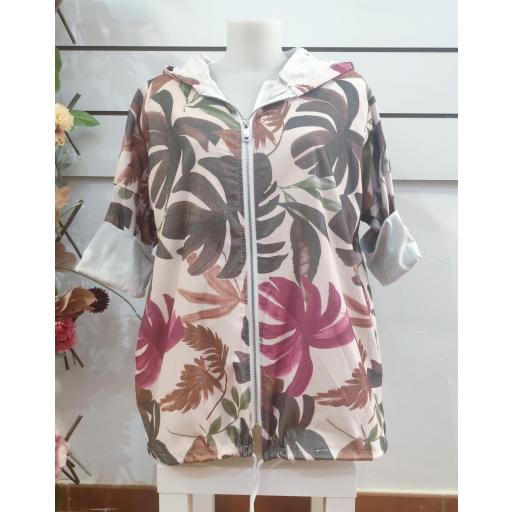 Chaqueta maxi estampada
