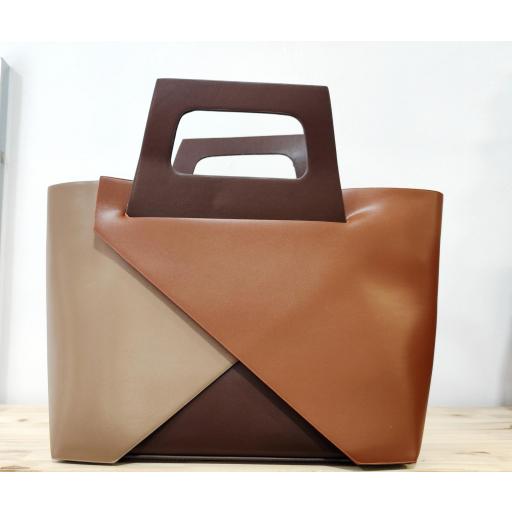 Bolso tricolor con asas rigidas y bandolera [3]