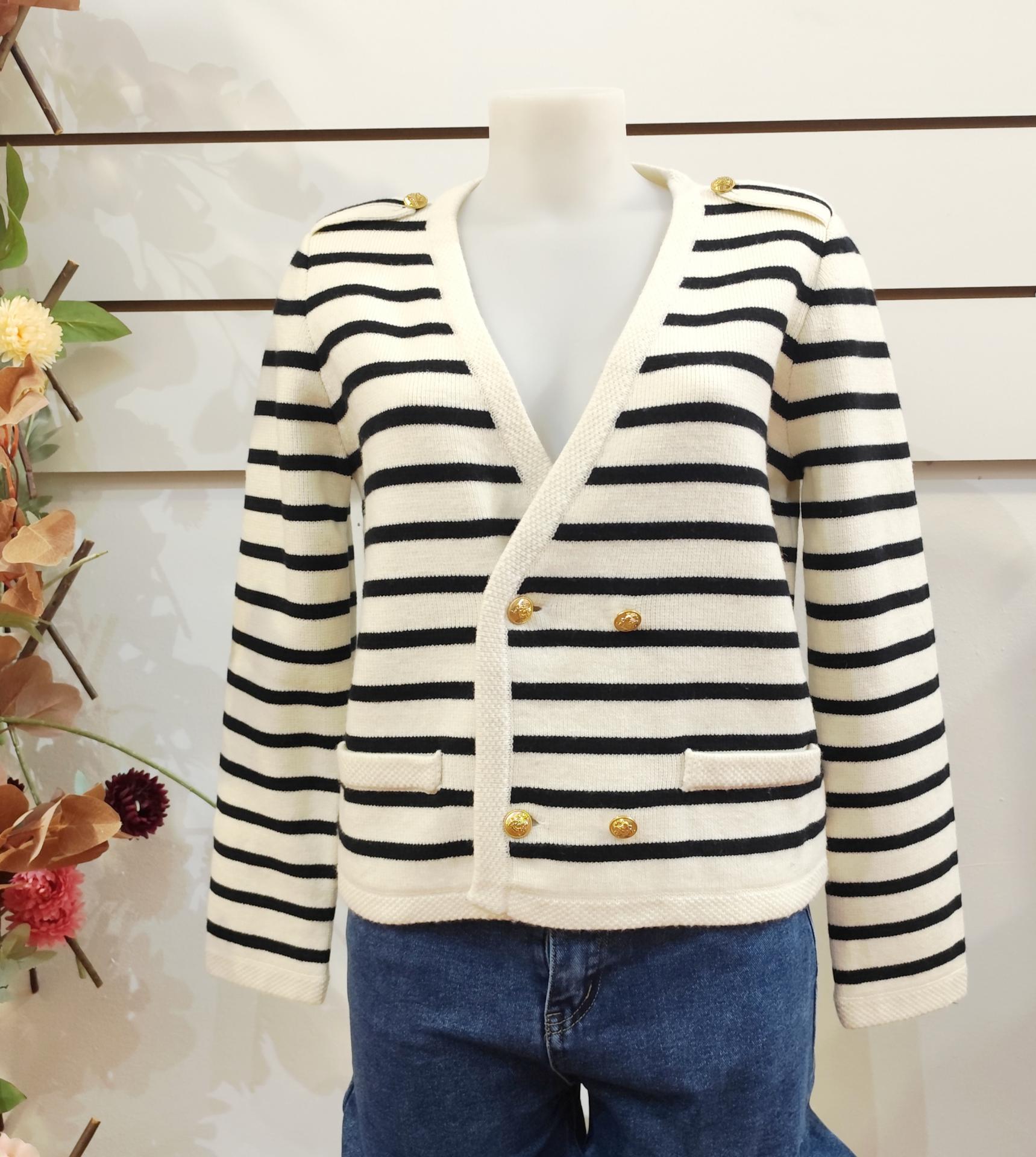 Chaqueta punto navy negra