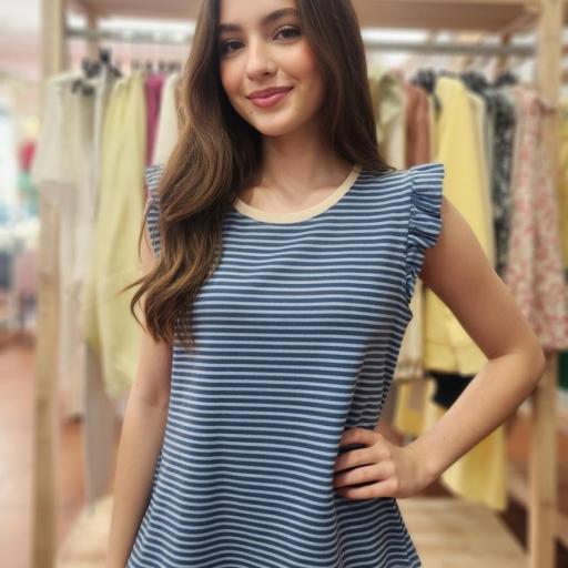 Camiseta de punto navy