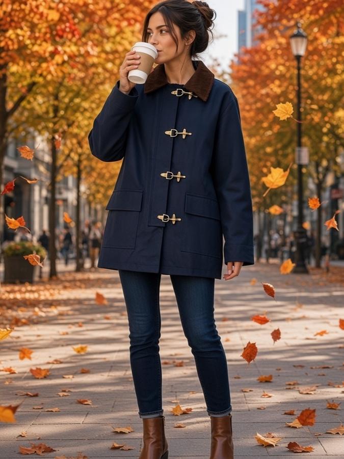 Chaqueta encerada azul marino