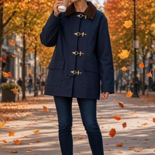 Chaqueta encerada azul marino [0]