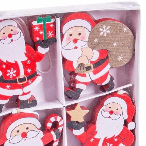 Set de 8 COLGANTE PAPA NOEL MADERA 4/M 5 X 0,40 X 6 CM [1]