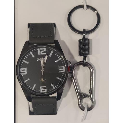 Conjunto Sami hombre reloj + llavero mosquetón + cartera y boligrafo [1]