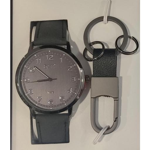 Conjunto Sami hombre reloj + llavero mosquetón + cartera y boligrafo [1]