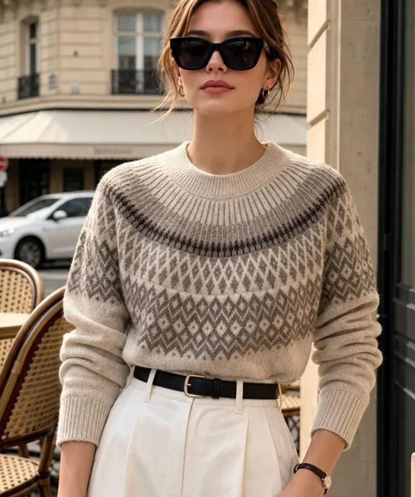 Jersey jacquard geométrico