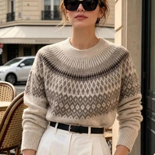 Jersey jacquard geométrico