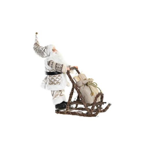 PAPA NOEL POLIESTER MADERA 42X22X48 TRINEO 