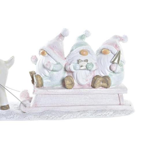 FIGURA RESINA 23X7X11,5 TRINEO ROSA [1]