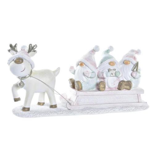 FIGURA RESINA 23X7X11,5 TRINEO ROSA
