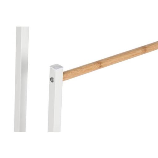 TOALLERO METAL BAMBU 45X22X85 BLANCO [3]