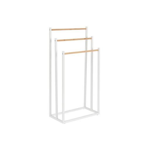 TOALLERO METAL BAMBU 45X22X85 BLANCO