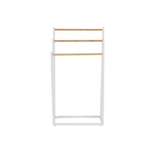 TOALLERO METAL BAMBU 45X22X85 BLANCO [1]