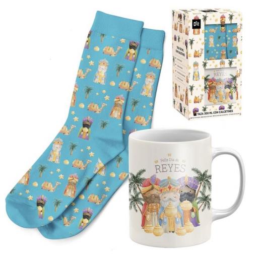 SET REGALO TAZA 300ML CON CALCETIN REYES MAGOS