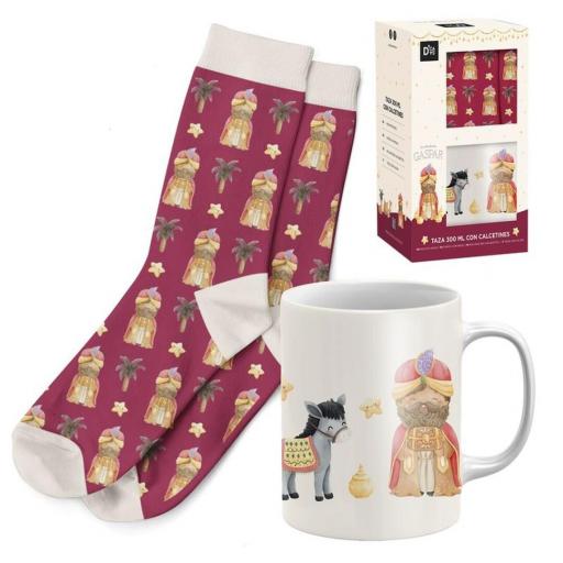 SET REGALO TAZA 300ML CON CALCETIN REYES MAGOS gaspar