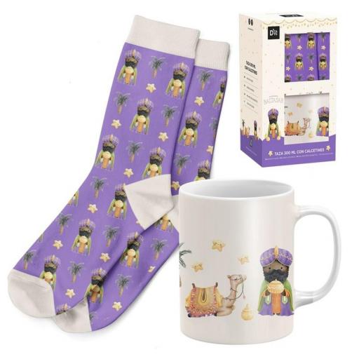 SET REGALO TAZA 300ML CON CALCETIN REYES MAGOS baltasar