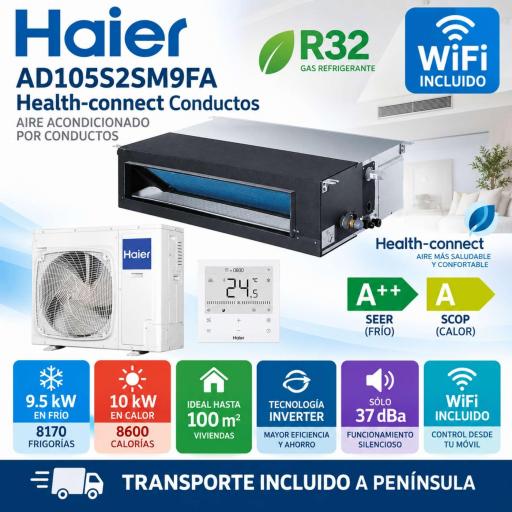 Haier AD105S2SM9FA Health-connect WIFI Conductos
