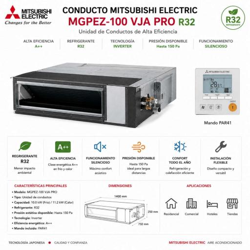 Conducto Mitsubishi Electric MGPEZ-100 VJA Pro