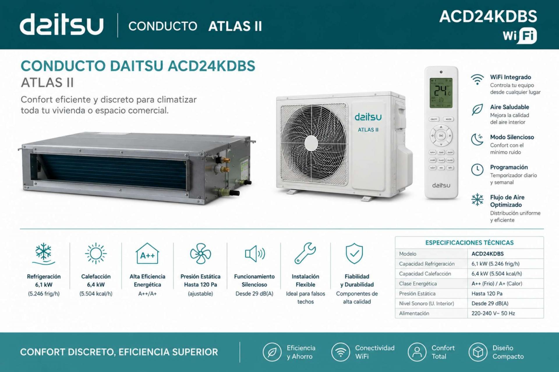 Conducto Daitsu ACD24KDBS Atlas II WiFi