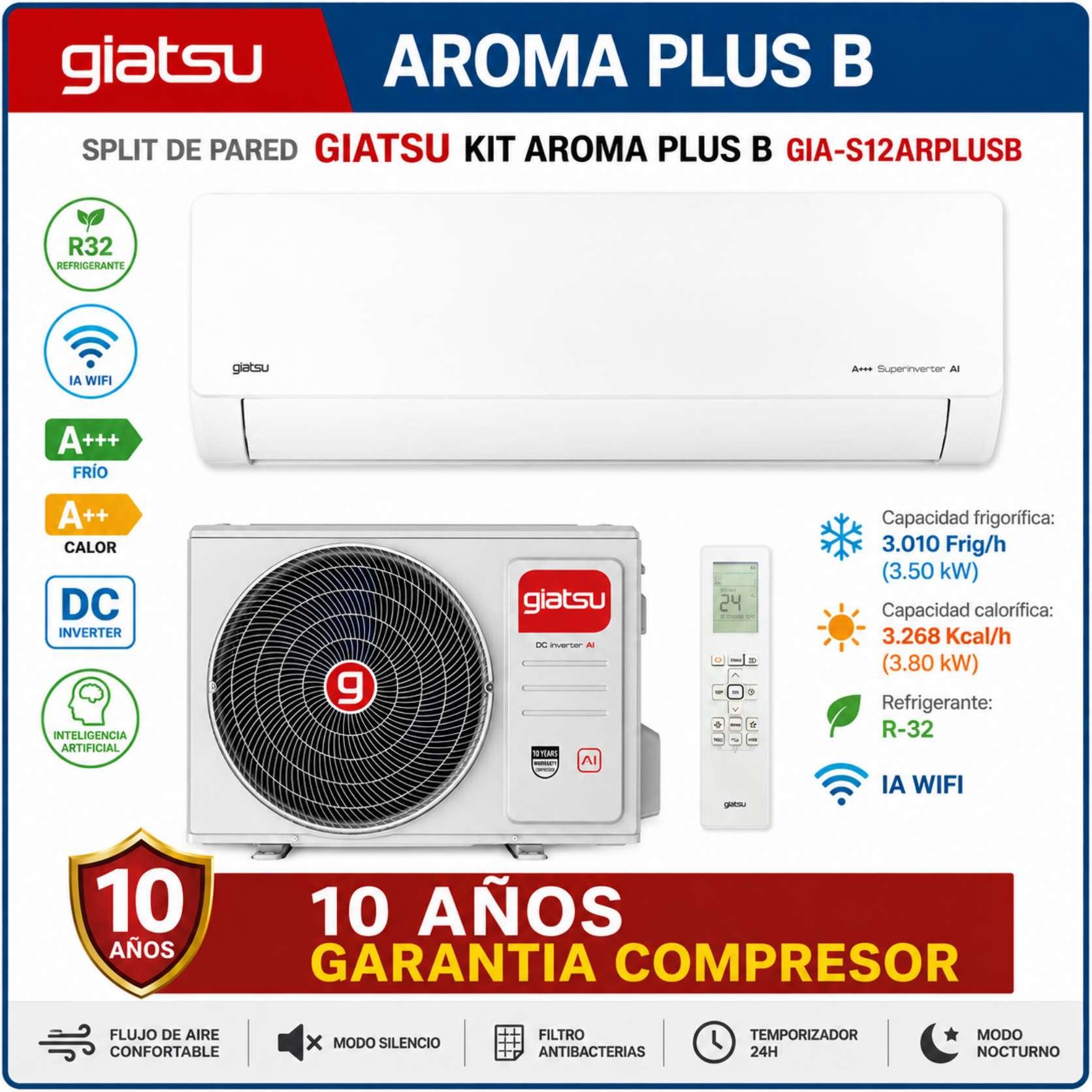 OFERTA GIATSU KIT AROMA PLUS B GIA-S12ARPLUSB IA WIFI