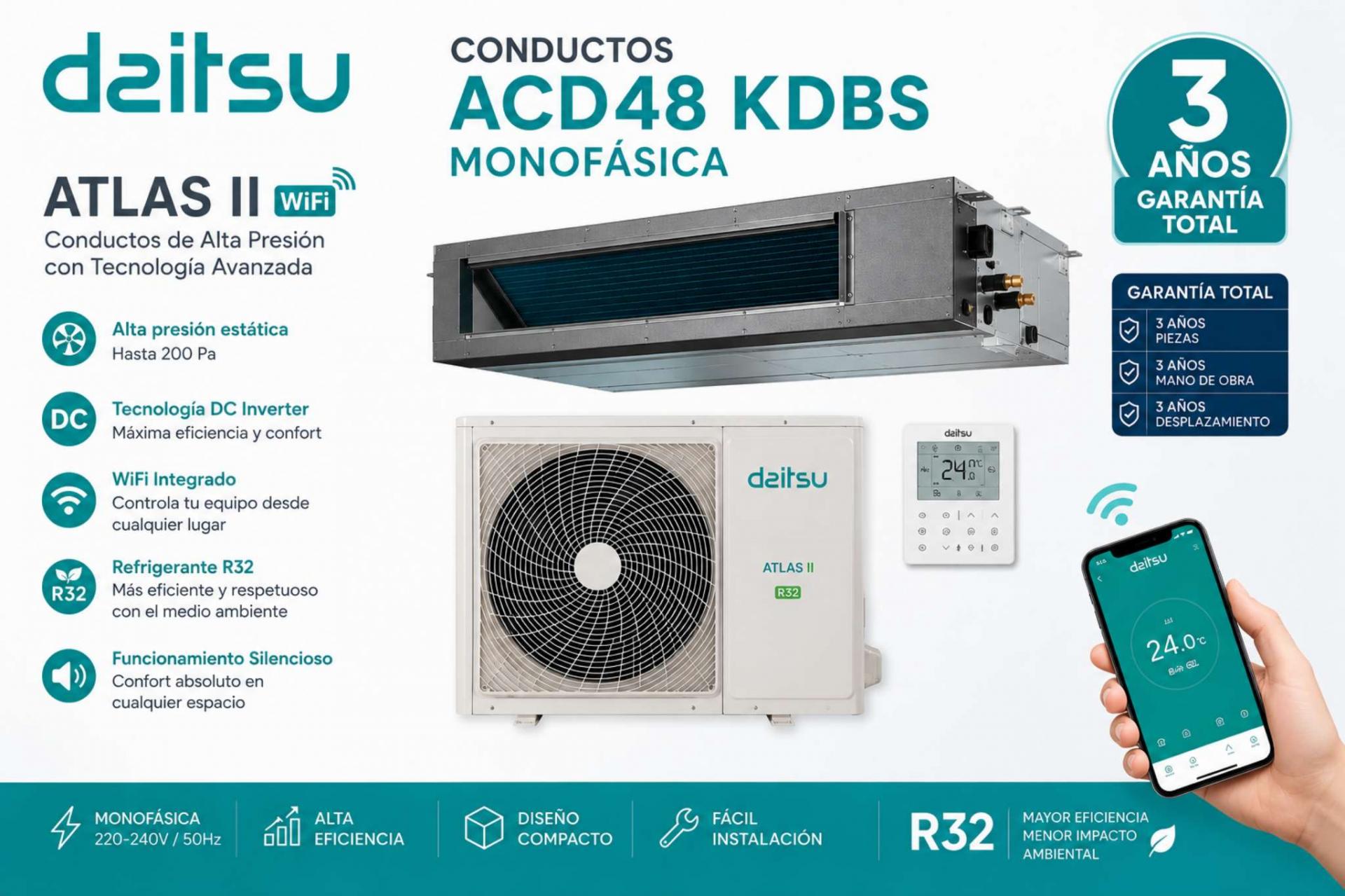 Daitsu Conductos ACD48KDBS Atlas II WiFi