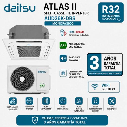 Cassette Daitsu Atlas AUD 36K DBS MONOFASICO 